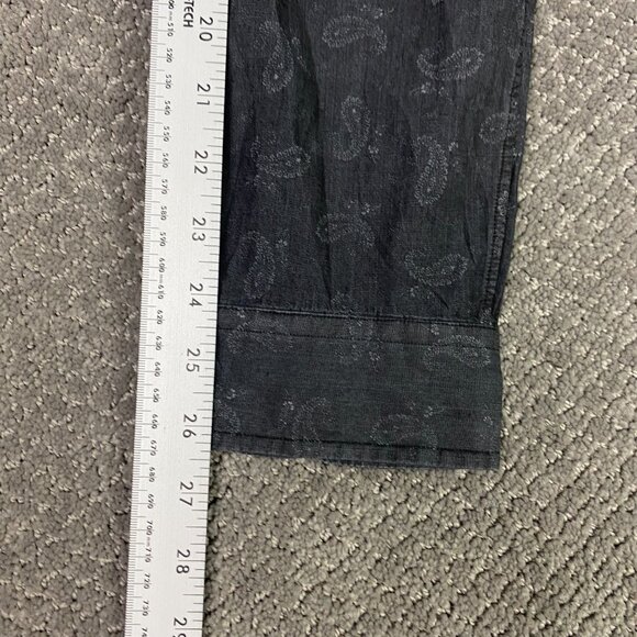 Ralph Lauren Slim Fit Button Down Shirt Men's XL Charcoal Gray Paisley - Picture 10 of 10